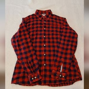 Mens Wrangler Red Buffalo Plaid Button Down Size XL
